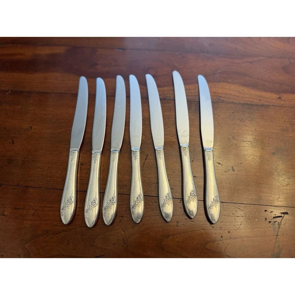 Vtg Oneida Tudor Plate Queen Bess II Silverplate Flatware 43 Piece Service for 6